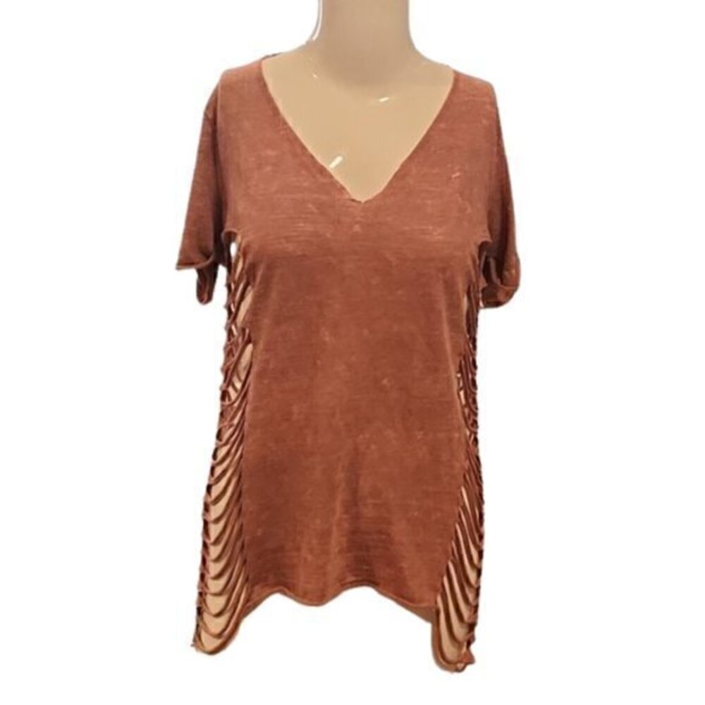 [Gimmicks] Salmon V-neck Blouse - Size XS